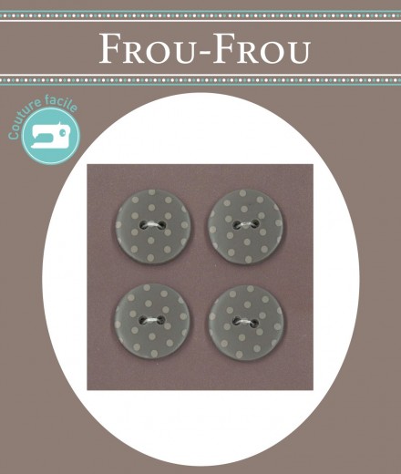 BLISTER 4 BOTONES PUNTOS 18MM GRIS (min. 3 u.)